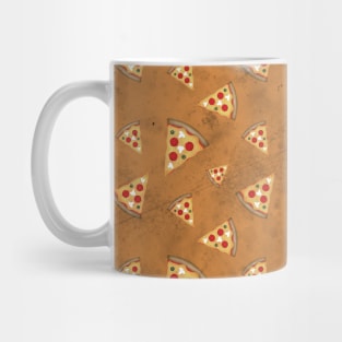 Cool pizza slices vintage orange brown pattern Mug